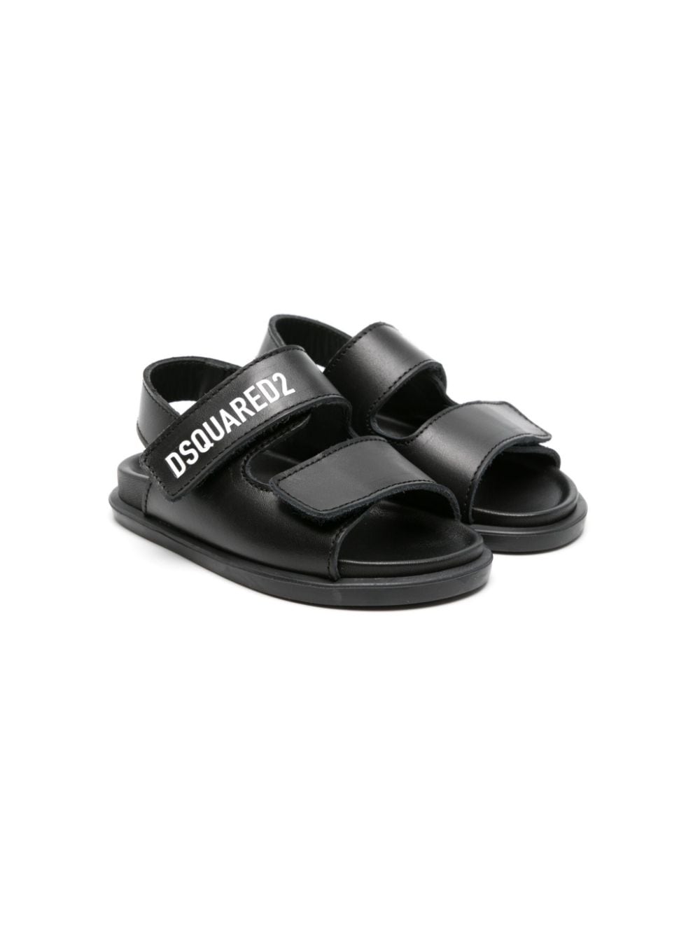 Dsquared2 Kids logo-print leather sandals - Black von Dsquared2 Kids