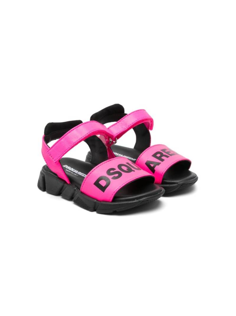 Dsquared2 Kids logo-print leather sandals - Pink von Dsquared2 Kids