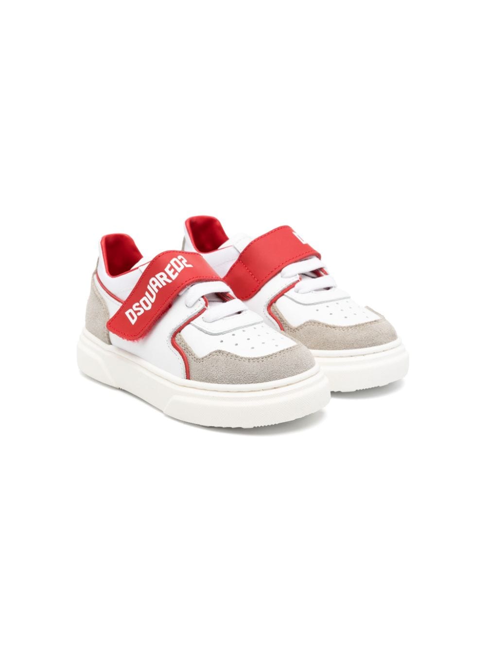 Dsquared2 Kids logo-print leather sneakers - White von Dsquared2 Kids