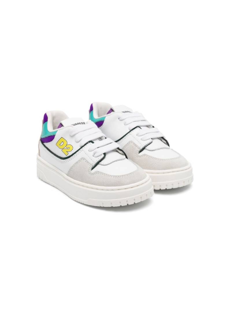 Dsquared2 Kids logo-print leather sneakers - White von Dsquared2 Kids