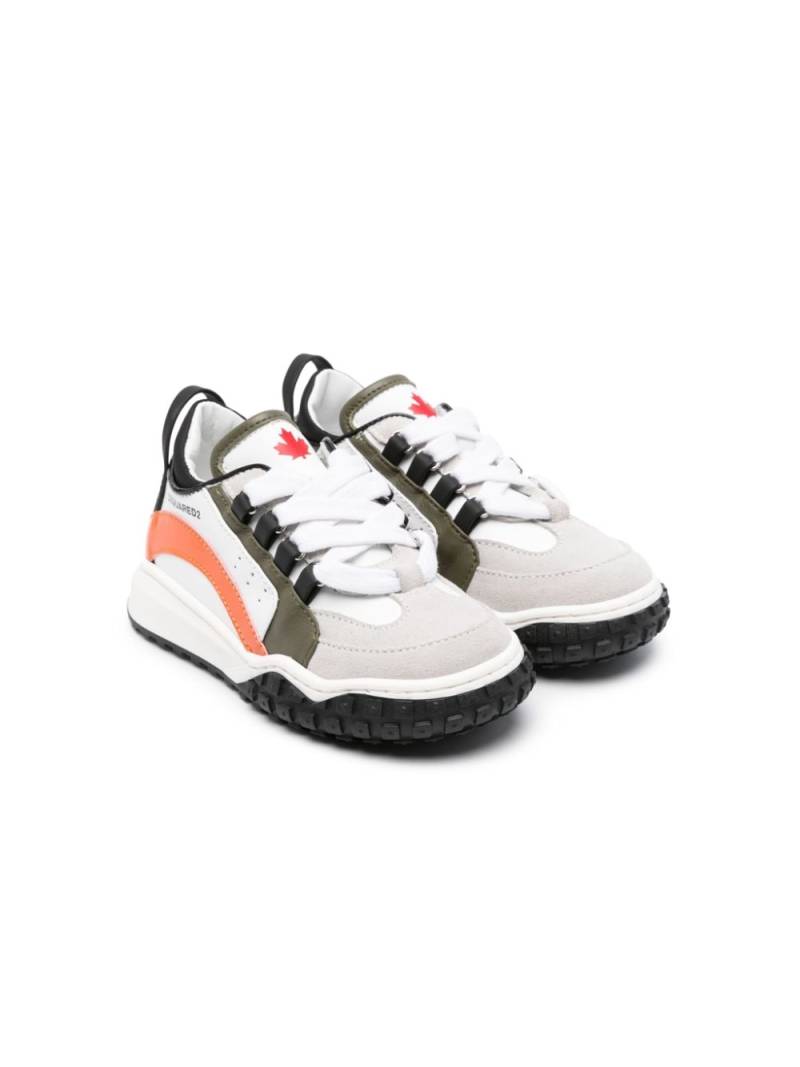 Dsquared2 Kids logo-print leather sneakers - White von Dsquared2 Kids