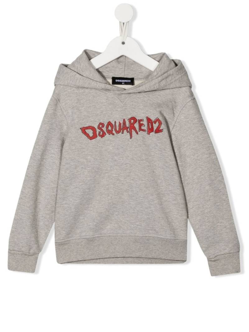 Dsquared2 Kids logo-print long-sleeve hoodie - Grey von Dsquared2 Kids