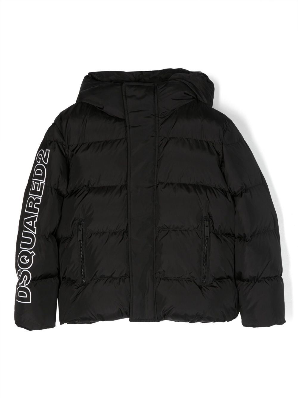 Dsquared2 Kids logo-print padded hooded jacket - Black von Dsquared2 Kids