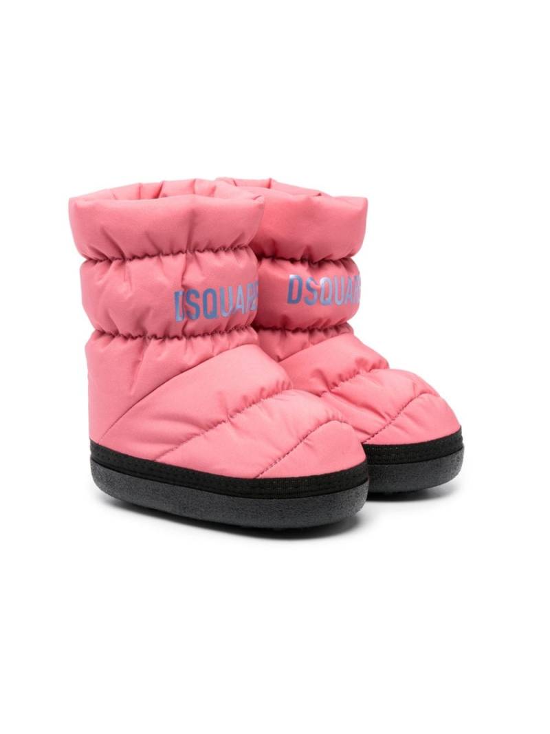 Dsquared2 Kids logo-print quilted boots - Pink von Dsquared2 Kids