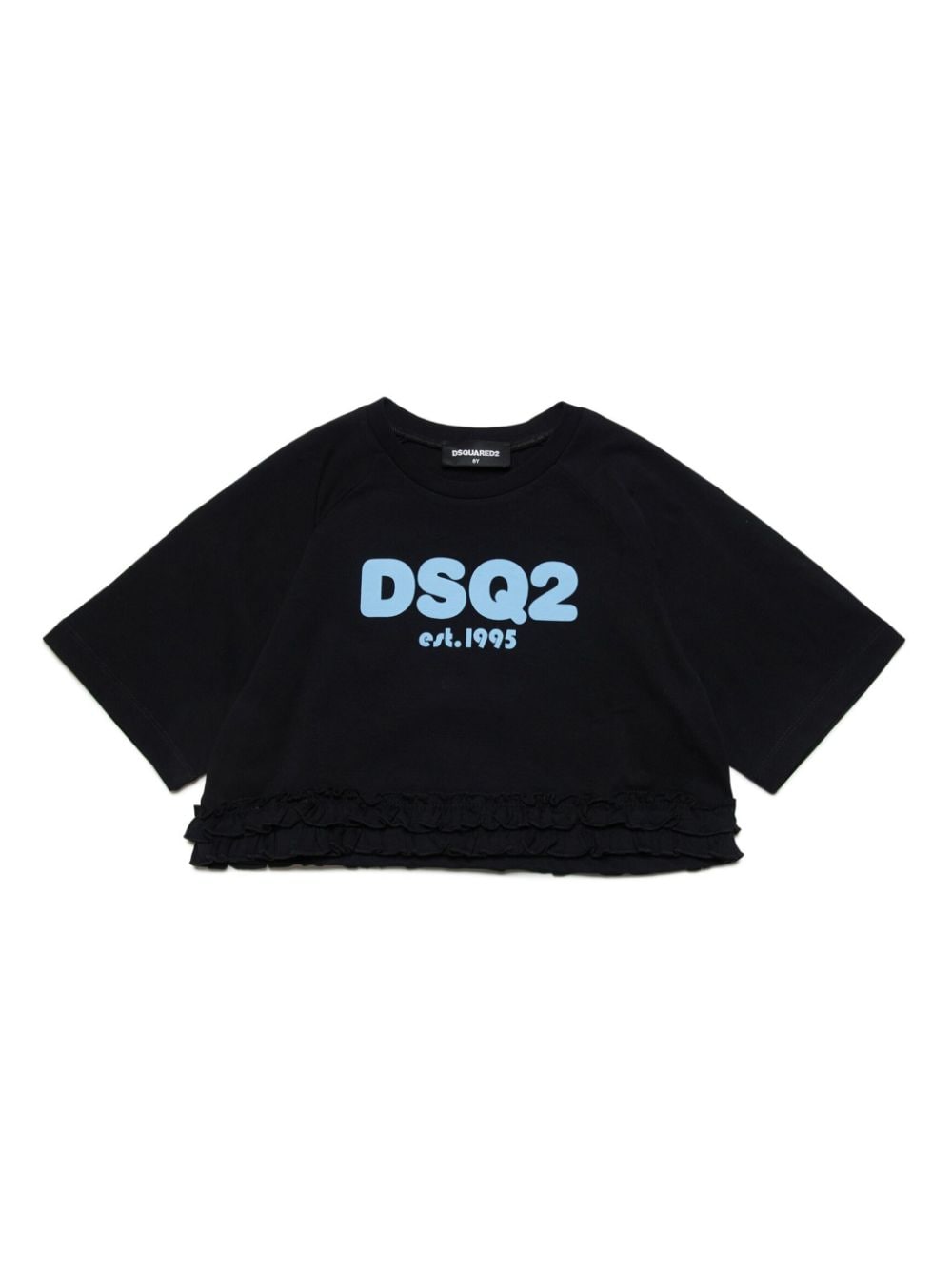 Dsquared2 Kids logo-print ruffled T-shirt - Black von Dsquared2 Kids