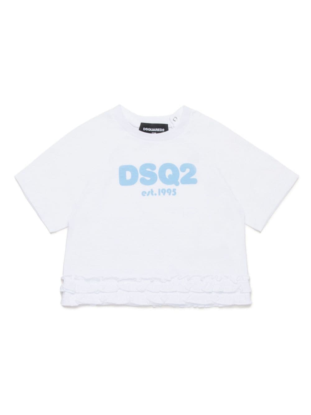 Dsquared2 Kids logo-print ruffled T-shirt - White von Dsquared2 Kids