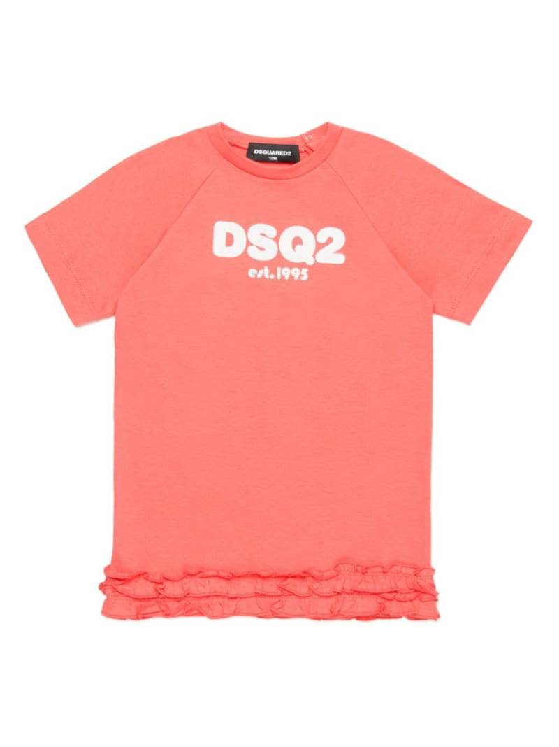 Dsquared2 Kids logo-print ruffled dress - Pink von Dsquared2 Kids