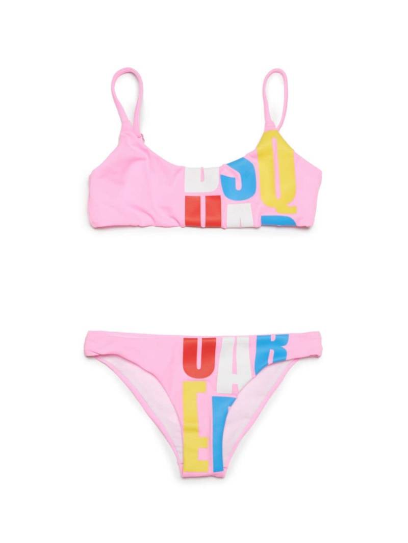 Dsquared2 Kids logo-print scoop-neck bikini set - Pink von Dsquared2 Kids