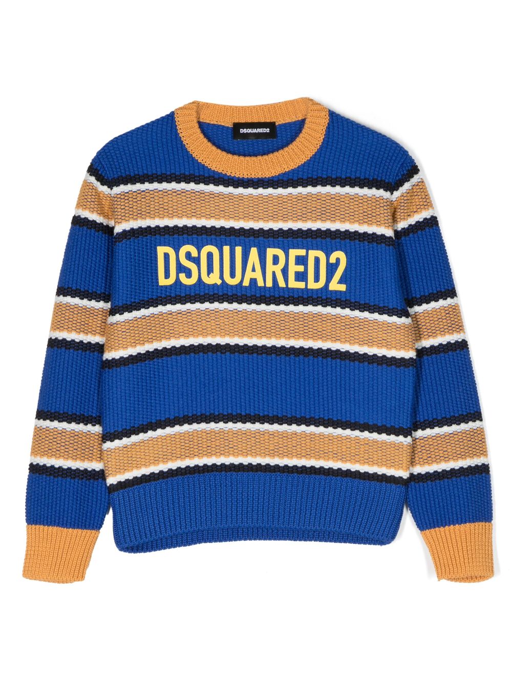 Dsquared2 Kids logo-print striped knitted jumper - Blue von Dsquared2 Kids