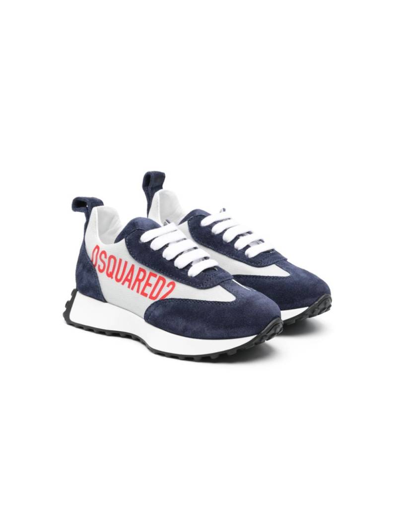 Dsquared2 Kids logo-print suede sneakers - Blue von Dsquared2 Kids