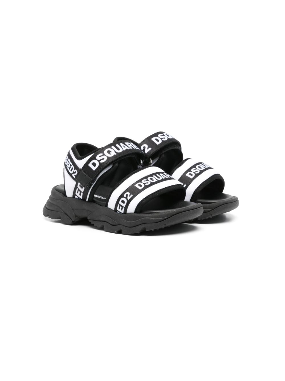 Dsquared2 Kids logo-print touch-strap sandals - Black von Dsquared2 Kids