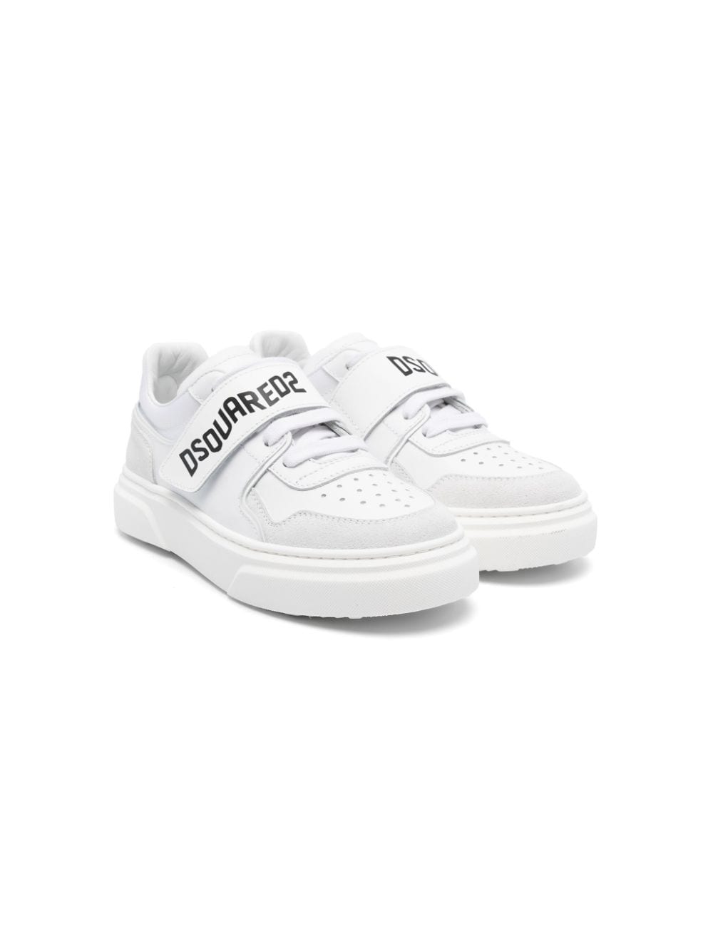 Dsquared2 Kids logo-print touch-strap sneakers - White von Dsquared2 Kids