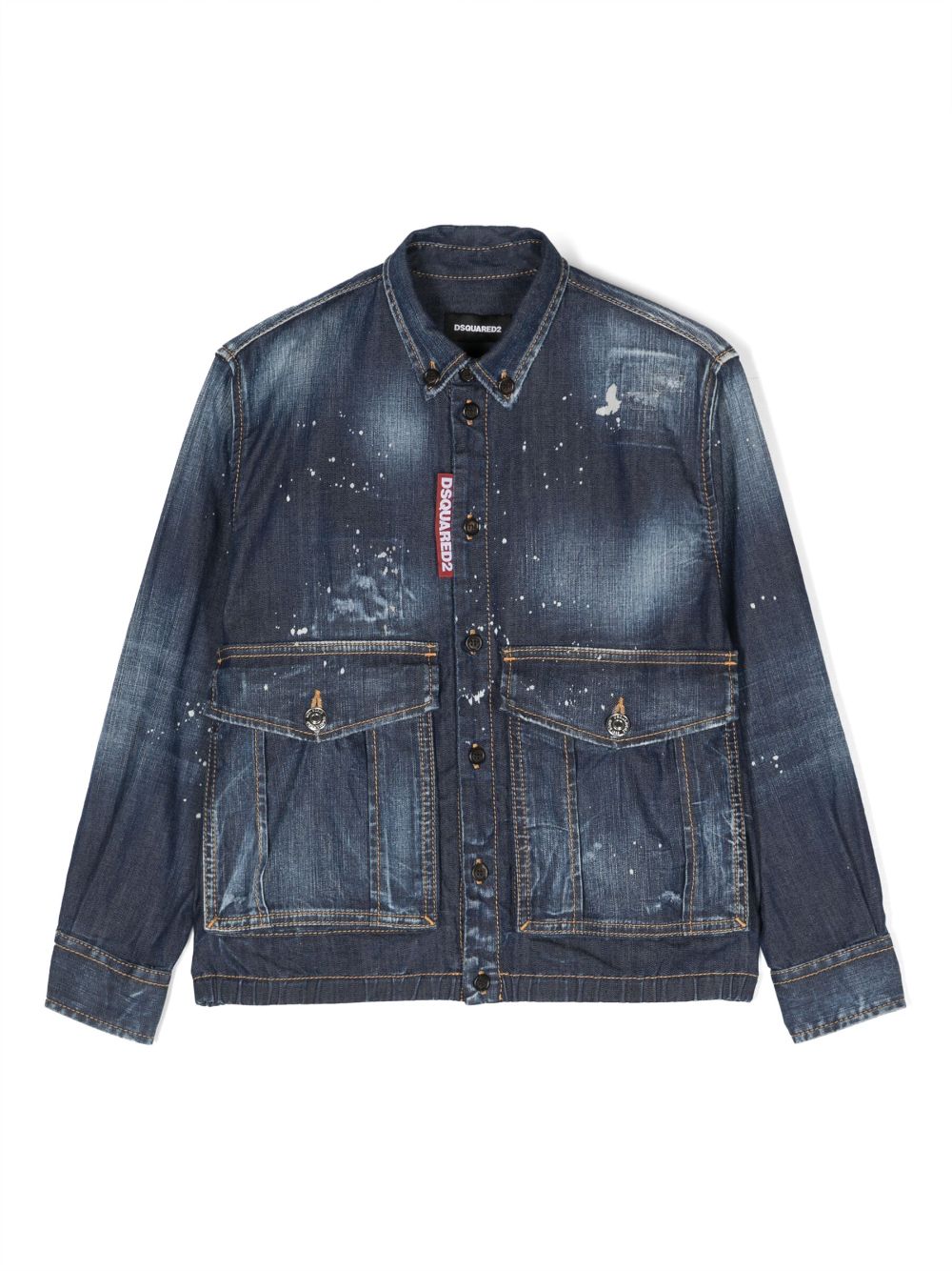 Dsquared2 Kids paint-splatter denim shirt - Blue von Dsquared2 Kids