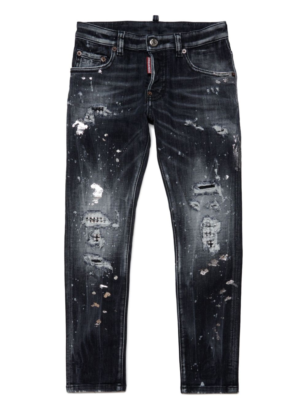 Dsquared2 Kids paint splatter-detail straight-leg jeans - Black von Dsquared2 Kids
