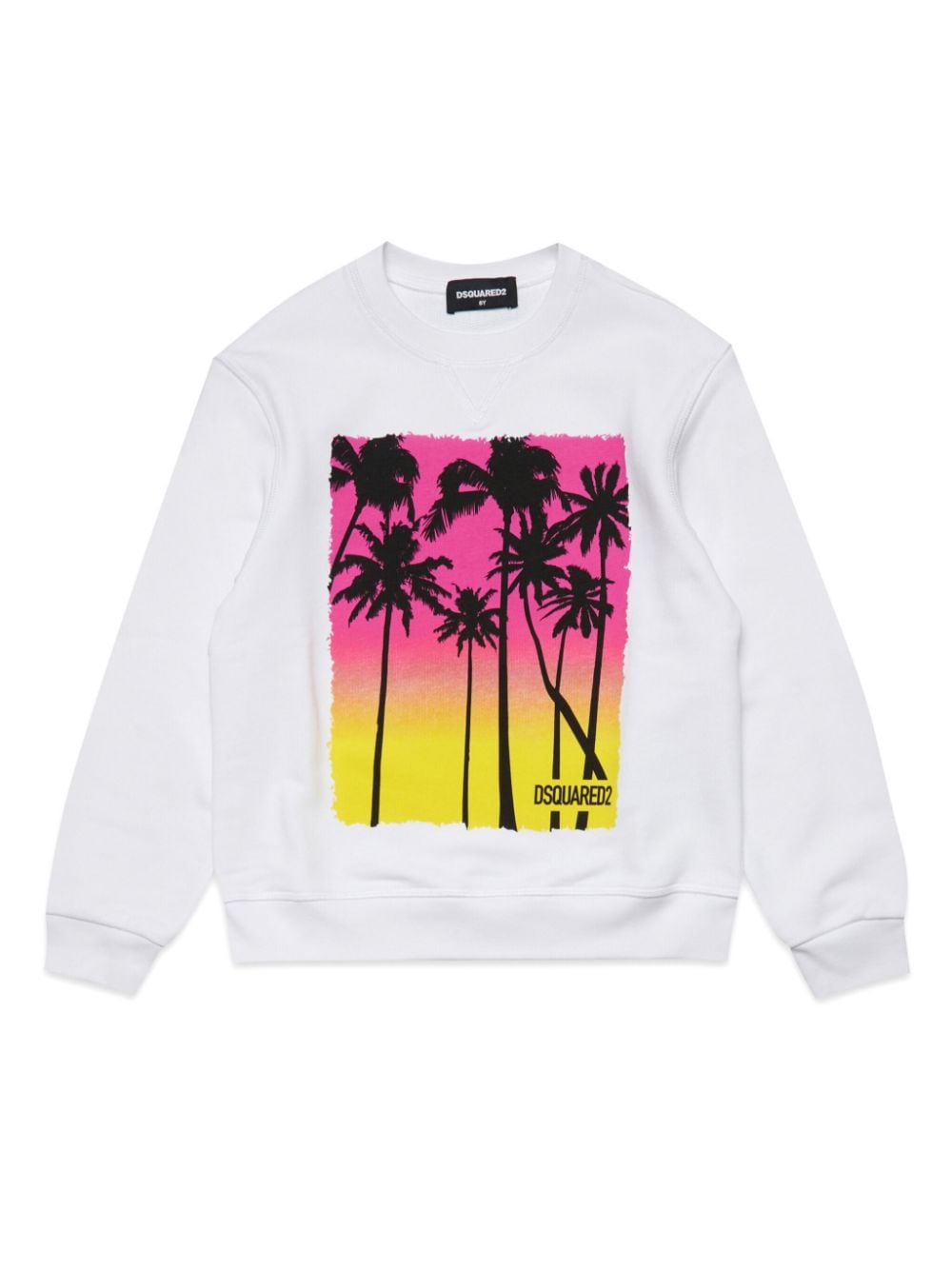 Dsquared2 Kids palm tree-print cotton sweatshirt - White von Dsquared2 Kids