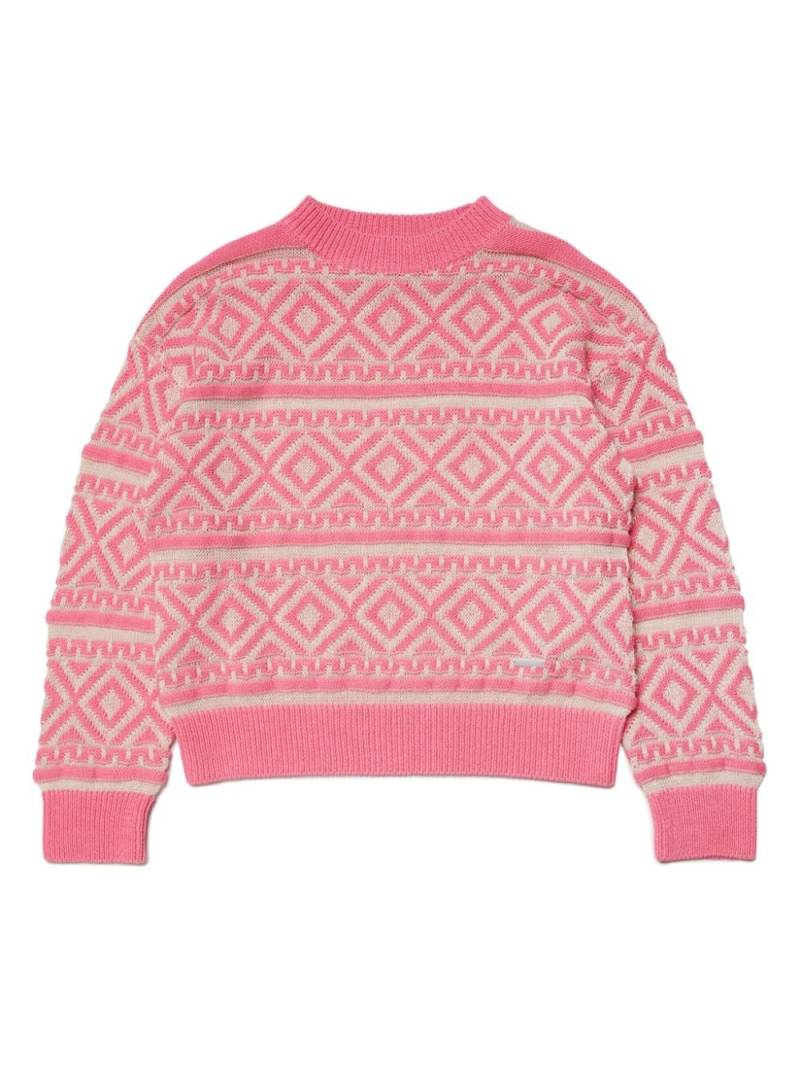 Dsquared2 Kids patterned-jacquard crew-neck jumper - Pink von Dsquared2 Kids