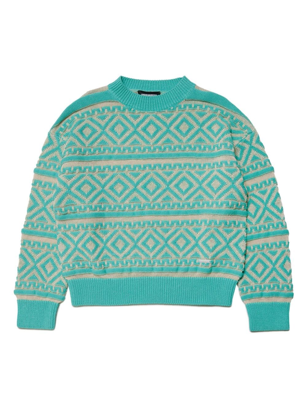 Dsquared2 Kids patterned-jacquard knitted jumper - Blue von Dsquared2 Kids