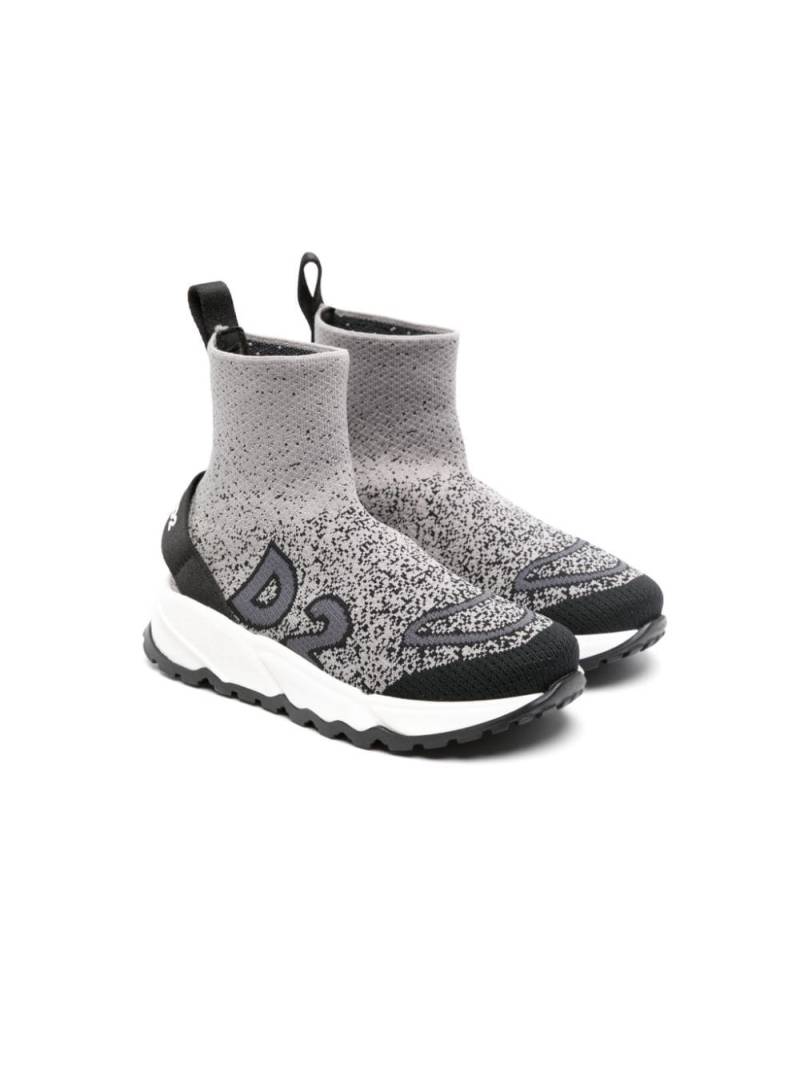 Dsquared2 Kids patterned knitted sneakers - Grey von Dsquared2 Kids