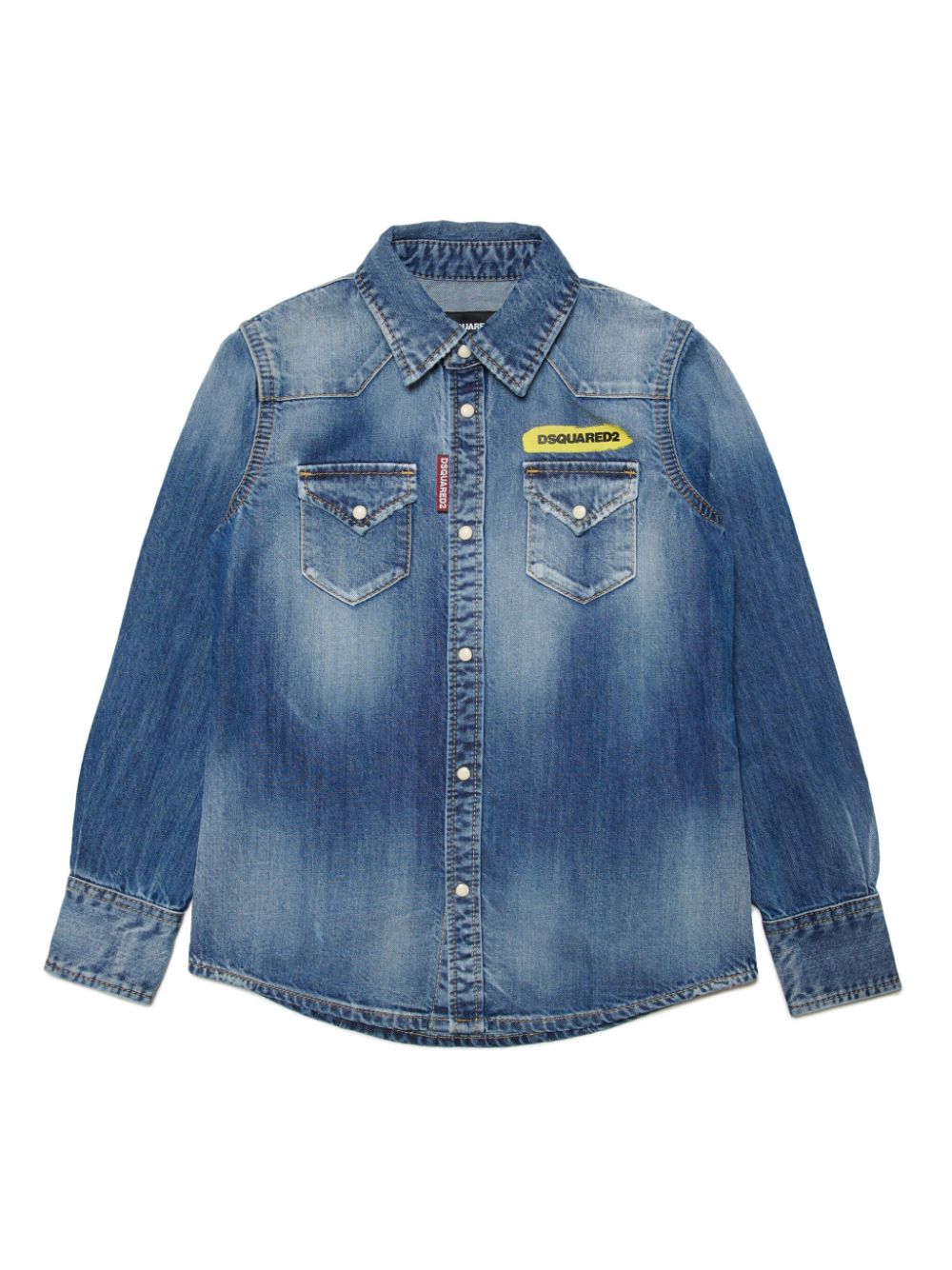 Dsquared2 Kids press-stud fastening denim shirt - Blue von Dsquared2 Kids