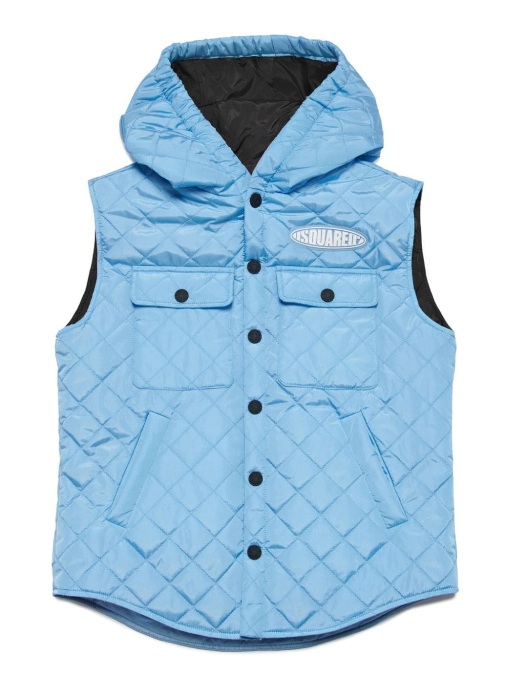 Dsquared2 Kids quilted hooded vest - Blue von Dsquared2 Kids