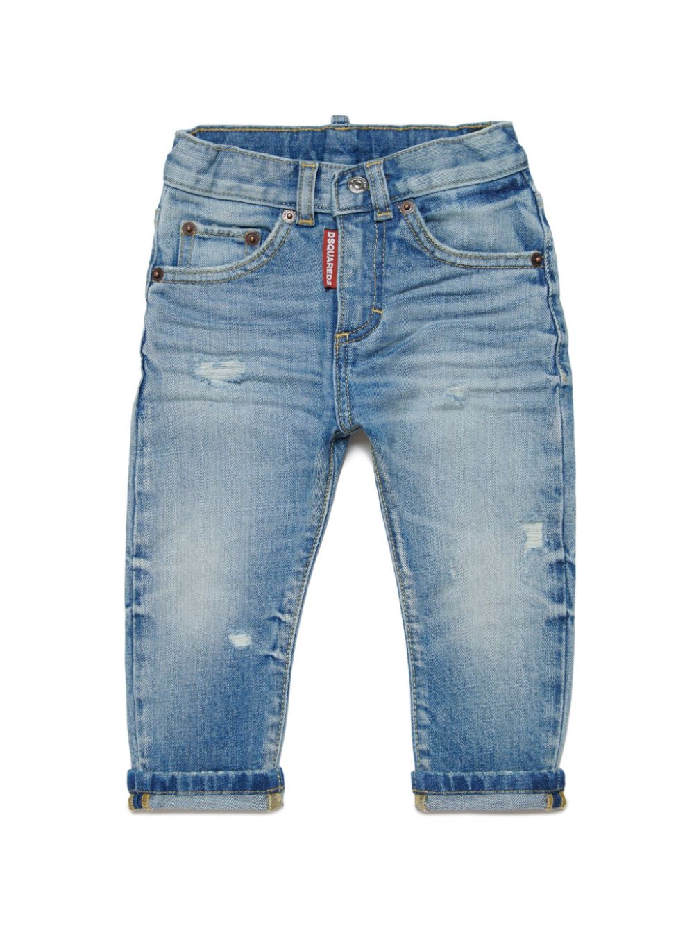 Dsquared2 Kids ripped straight-leg jeans - Blue von Dsquared2 Kids