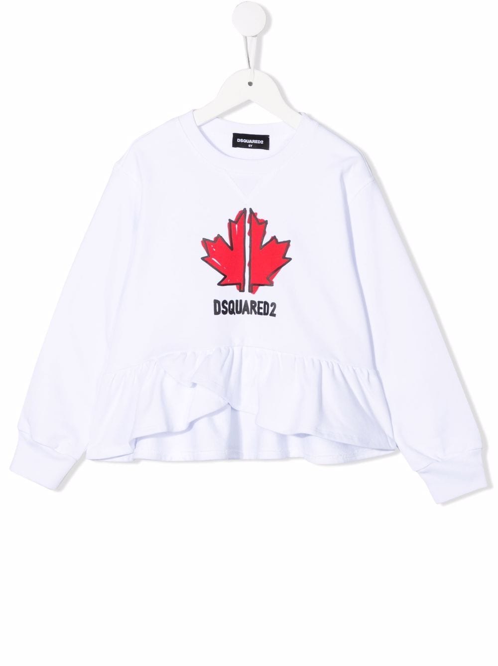 Dsquared2 Kids ruffled-hem sweatshirt - White von Dsquared2 Kids