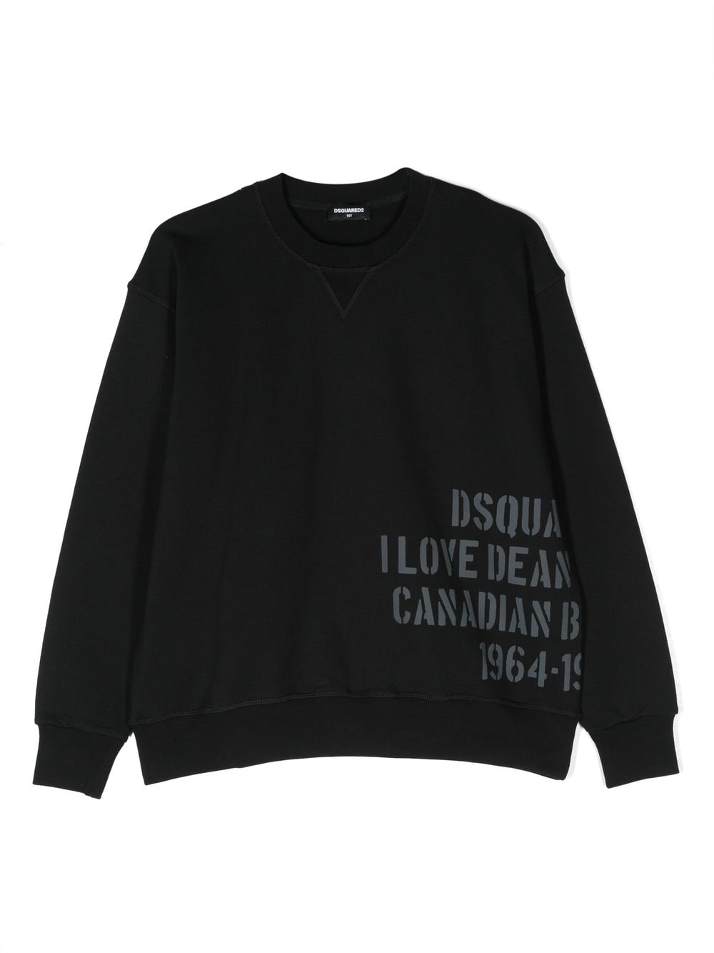 Dsquared2 Kids slogan-print cotton sweatshirt - Black von Dsquared2 Kids