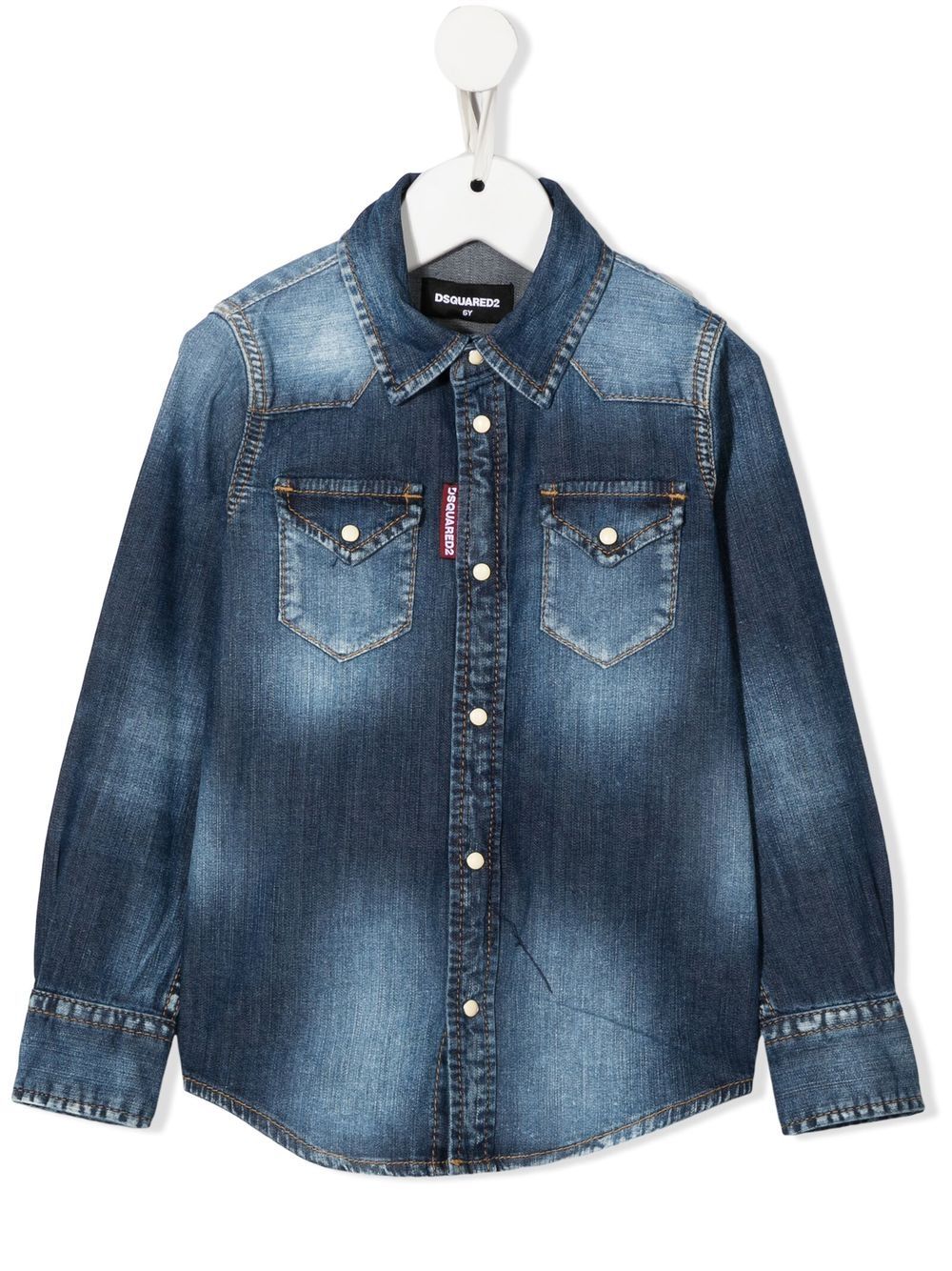 Dsquared2 Kids stretch-cotton denim shirt - Blue von Dsquared2 Kids