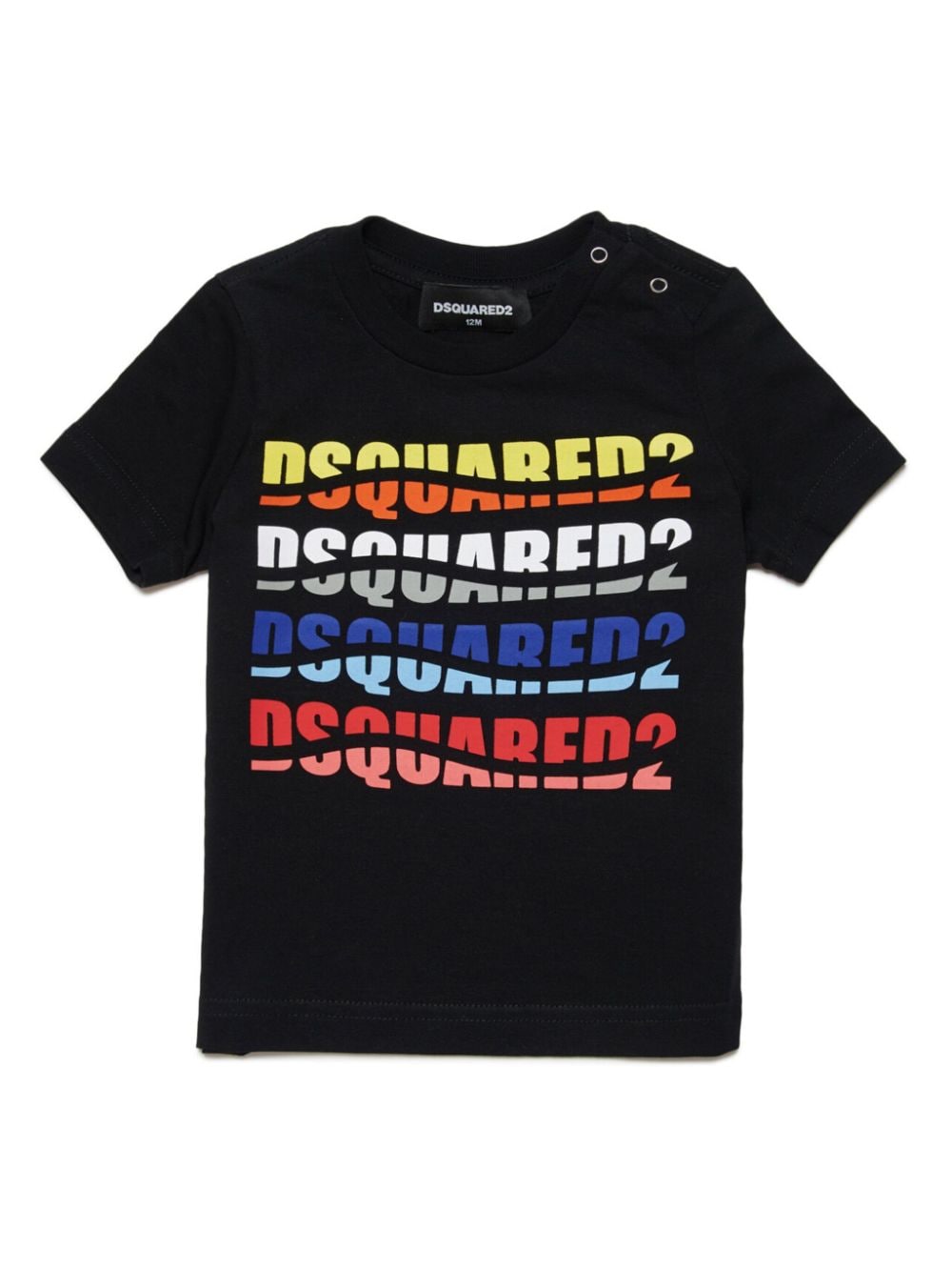 Dsquared2 Kids wave-effect print cotton T-shirt - Black von Dsquared2 Kids