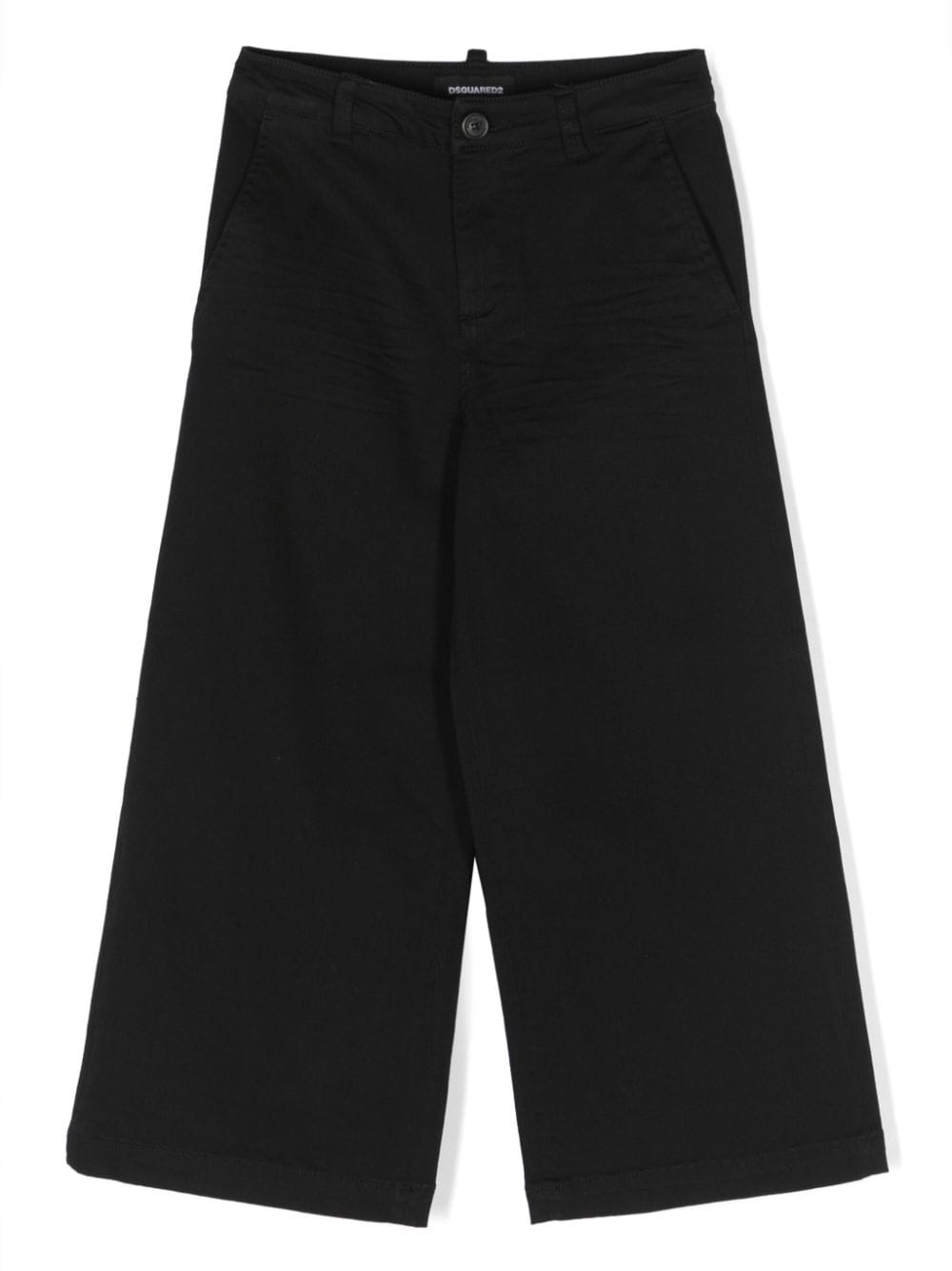 Dsquared2 Kids wide-leg logo-plaque trousers - Black von Dsquared2 Kids