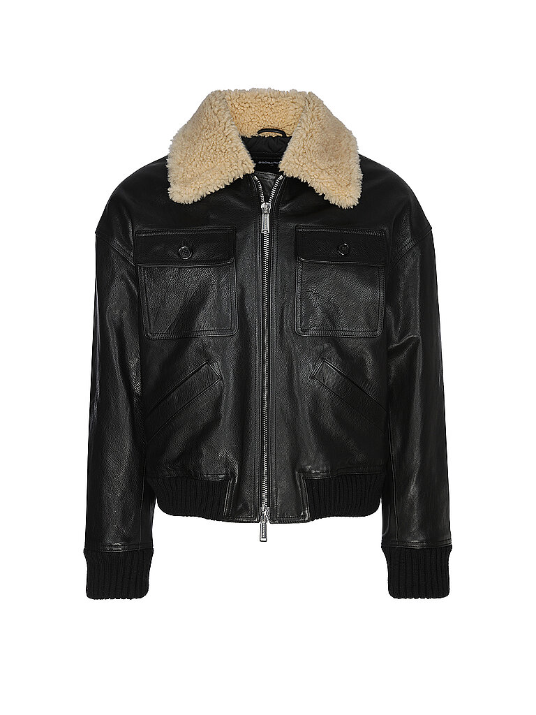 DSQUARED2 Lederjacke AVIATOR schwarz | 50 von Dsquared2