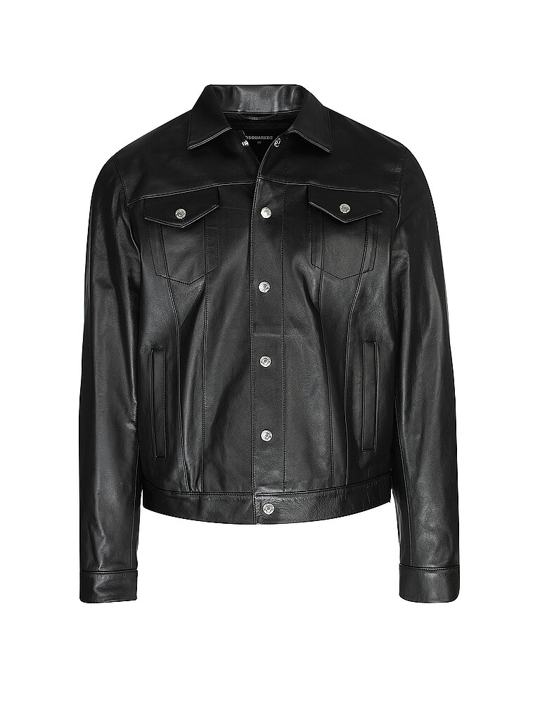 DSQUARED2 Lederjacke DAN JEAN schwarz | 52 DSQUARED2 Lederjacke DAN JEAN schwarz | 52 von Dsquared2