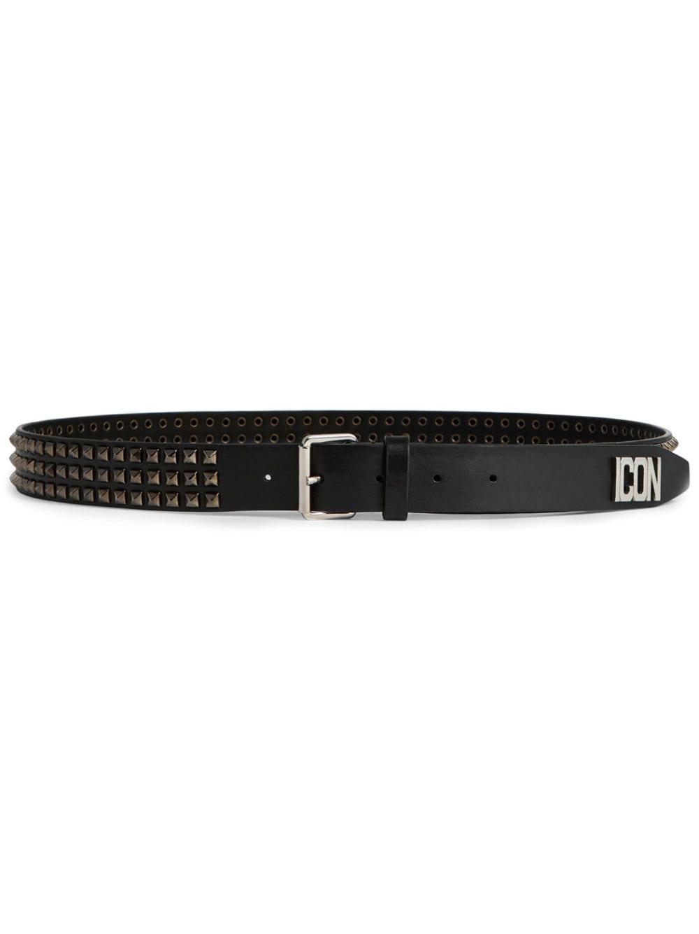 Dsquared2 Be Icon Plaque studded belt - Black von Dsquared2