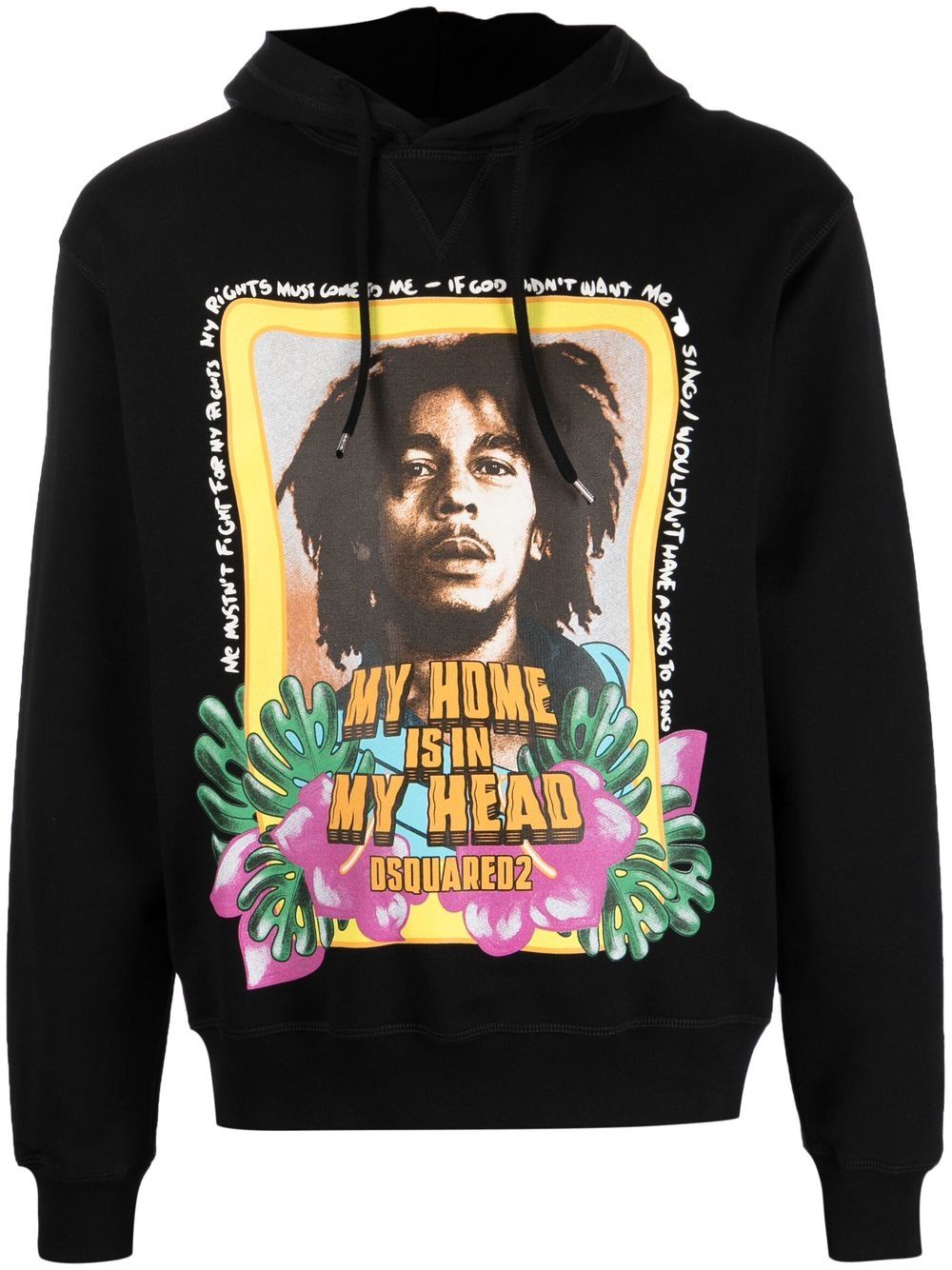 Dsquared2 Bob Marley long-sleeve hoodie - Black von Dsquared2
