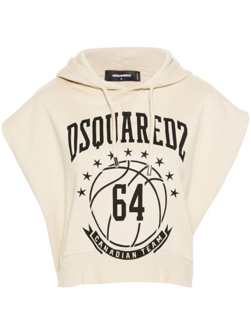 Dsquared2 College Fit sleeveless hoodie - Neutrals von Dsquared2