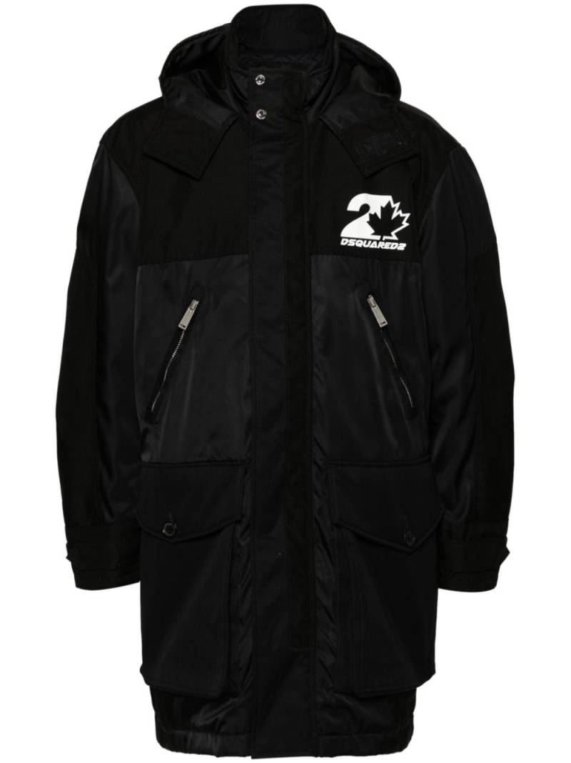 Dsquared2 D2 Leaf hooded parka - Black von Dsquared2