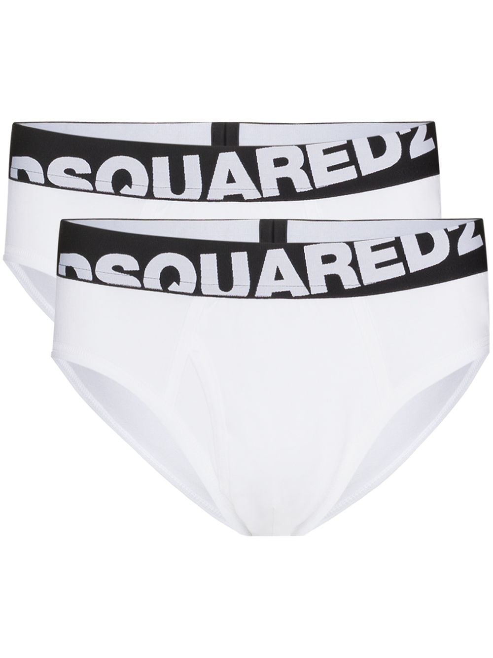 Dsquared2 logo-waistband pack of two briefs - White von Dsquared2