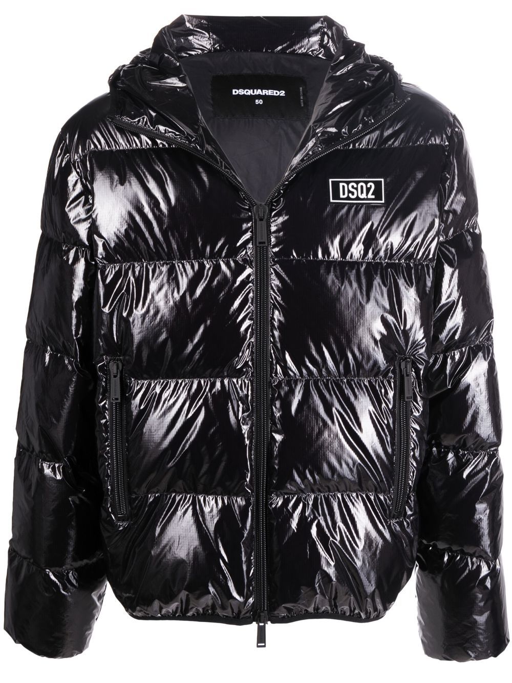 Dsquared2 logo patch puffer jacket - Black von Dsquared2