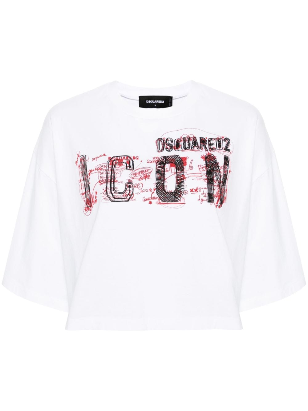 Dsquared2 Icon Scribble cotton T-shirt - White von Dsquared2