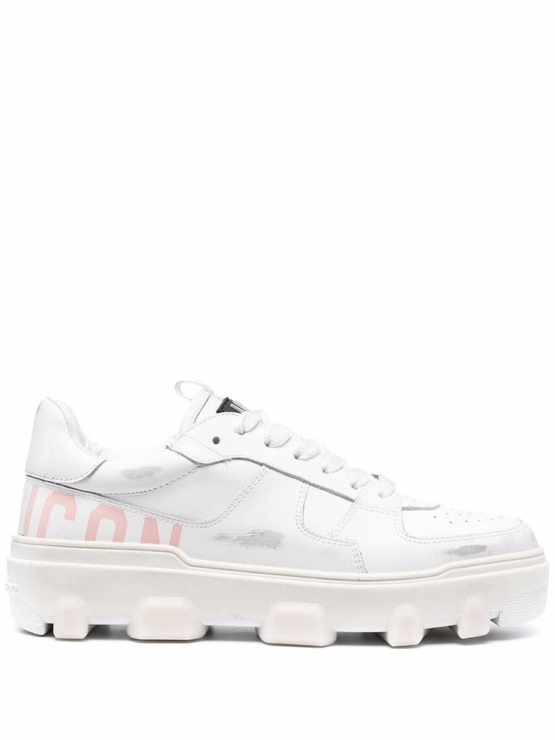 Dsquared2 Icon leather low-top sneakers - White von Dsquared2