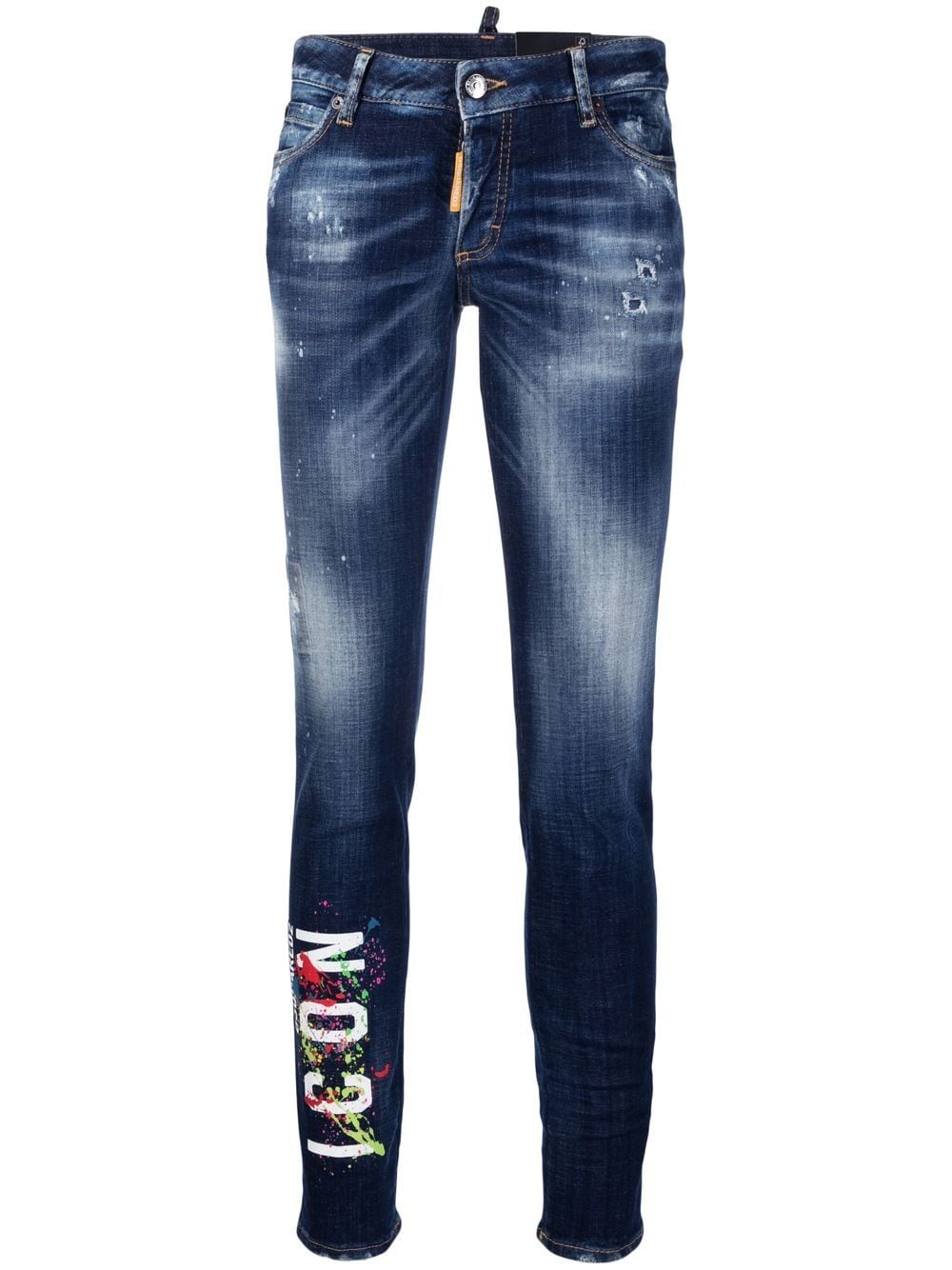 Dsquared2 Icon paint-splatter skinny jeans - Blue von Dsquared2