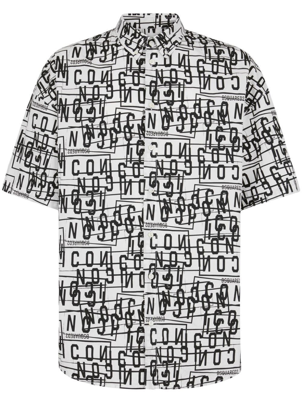 Dsquared2 Icon-print cotton shirt - Black von Dsquared2