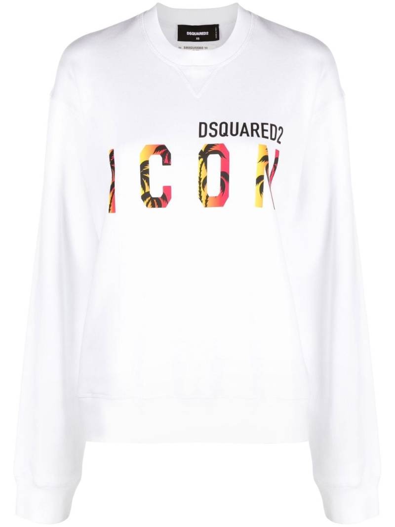 Dsquared2 Icon print cotton sweatshirt - White von Dsquared2