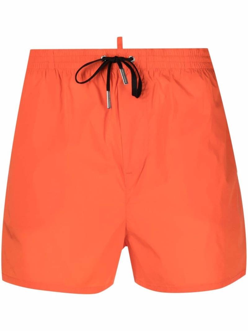 Dsquared2 Icon-print drawstring swim shorts - Orange von Dsquared2