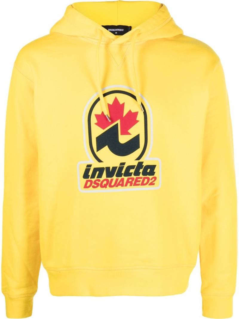 Dsquared2 Invicta-print logo hoodie - Yellow von Dsquared2