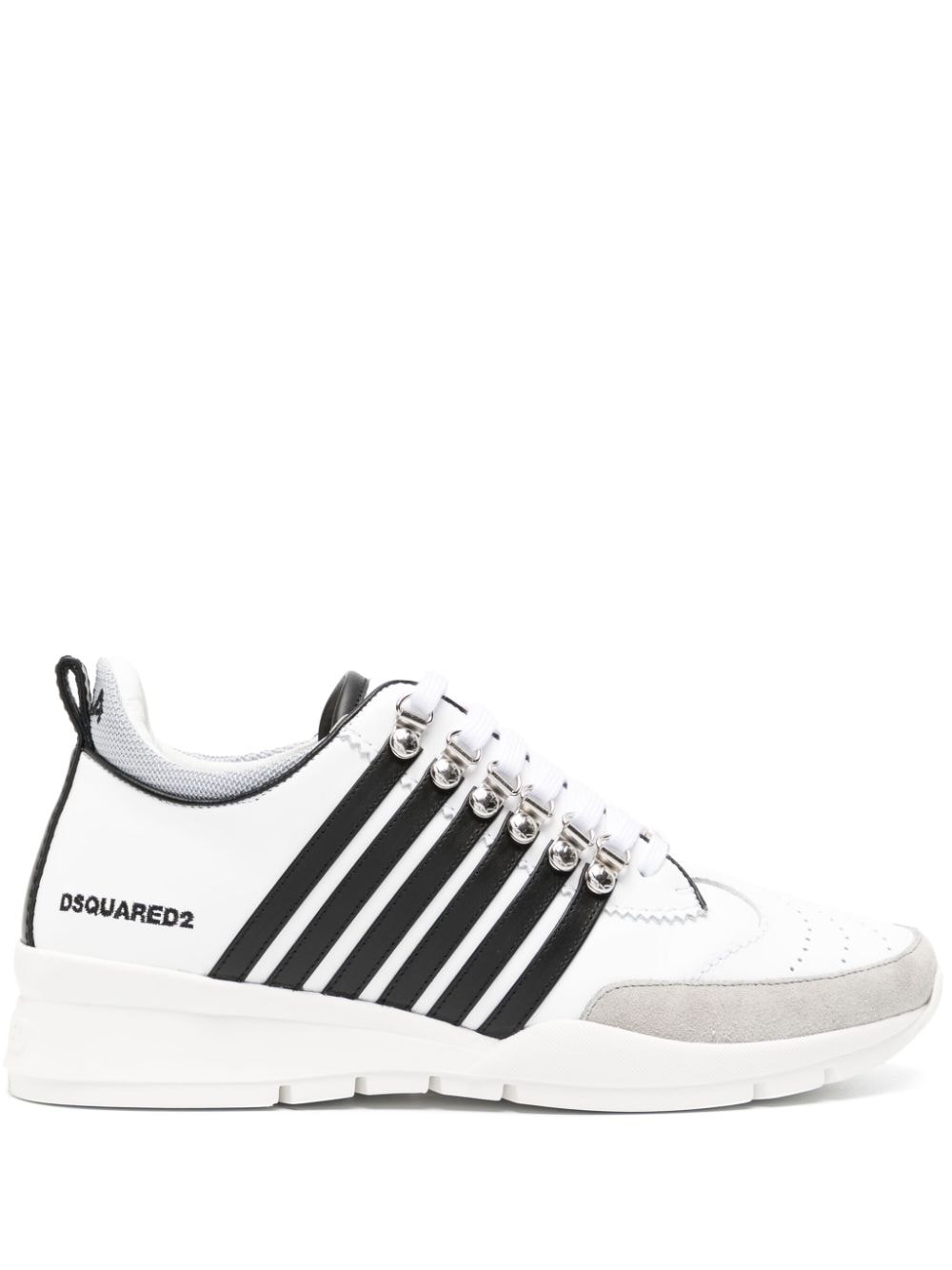 Dsquared2 Legendary striped leather sneakers - White von Dsquared2