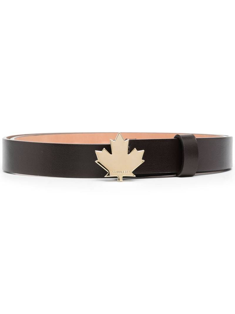 Dsquared2 Maple-Leaf leather belt - Brown von Dsquared2
