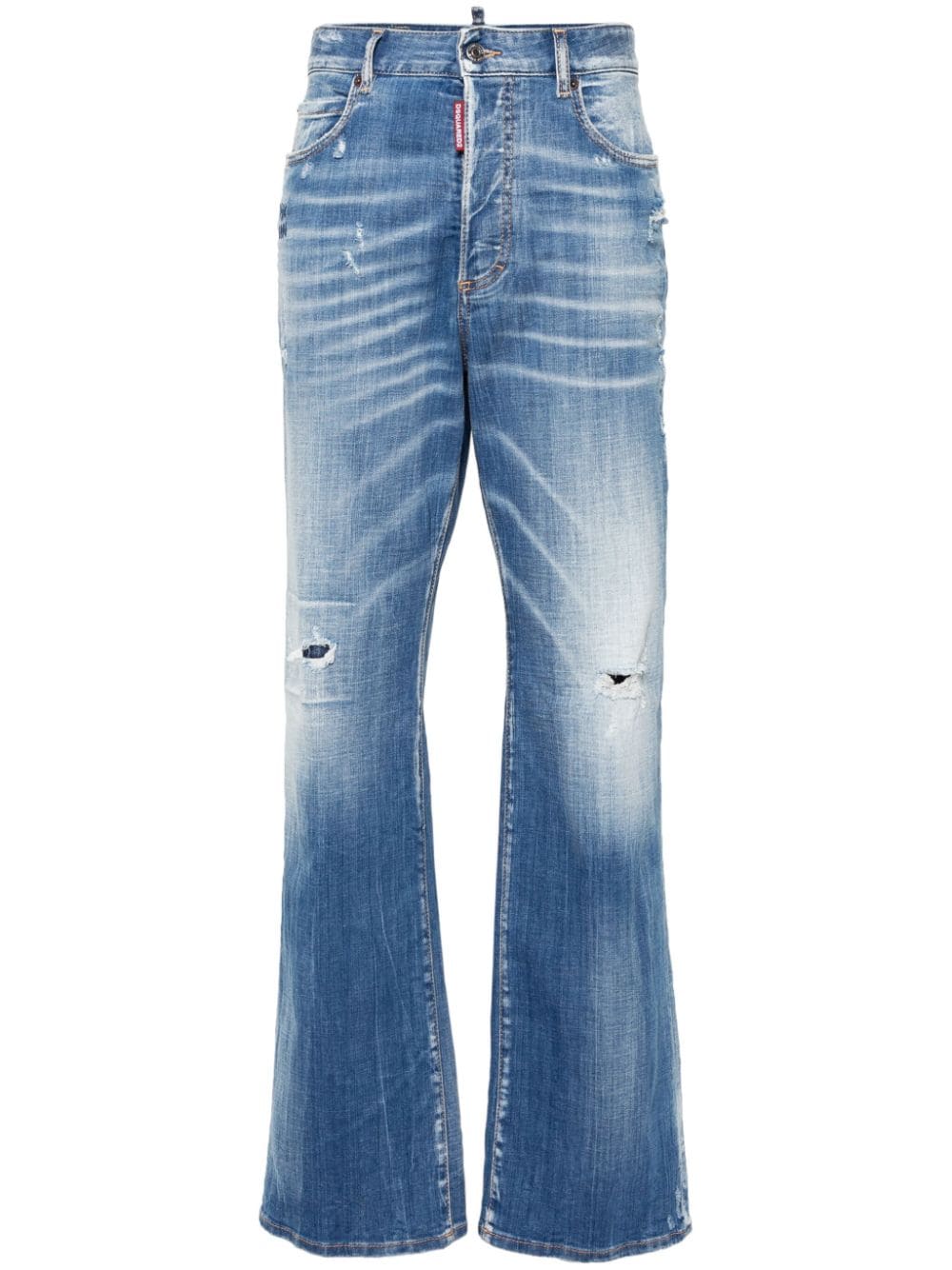 Dsquared2 Roadie distressed straight-leg jeans - Blue von Dsquared2