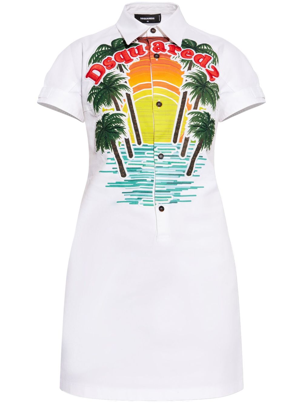 Dsquared2 Sunset logo-embroidered shirt dress - White von Dsquared2