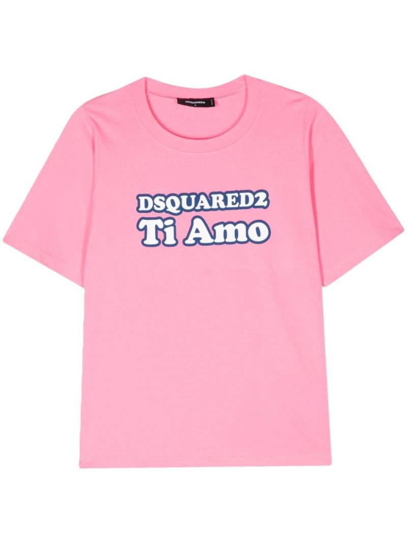 Dsquared2 Ti Amo cotton T-shirt - Pink von Dsquared2